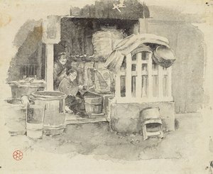 Ahol a szakét árulják, 1890 alkotó: Robert Frederick Blum