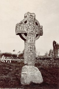 Az északi magas kereszt Castledermotban, Co. Kildare, Írország (szepia fotó) alkotó: Robert French