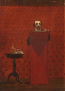 Charles Dickens nyilvános felolvasást tart, 1858