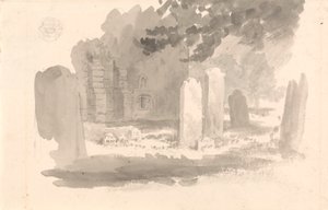Szent István templomkert, Jersey, a művész testvérének sírjával alkotó: Robert Hills