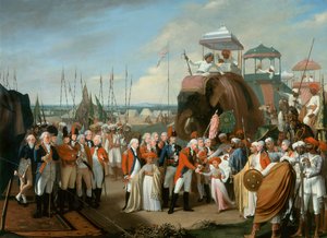 A Mysorean Hostage Princes fogadása Lord Cornwallis altábornagy (1738-1805) által 1793 körül
