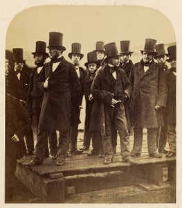 I. K. Brunel és mások a Great Eastern vízrebocsátási kísérletét figyelik alkotó: Robert Howlett