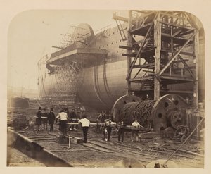 Férfiak munkában a Nagy Kelet indítási láncai mellett, 1857. november 18.