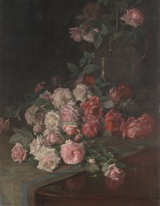 Rózsák és mahagóni, 1900 körül (olaj, panel) alkotó: Robert Jenkins Onderdonk