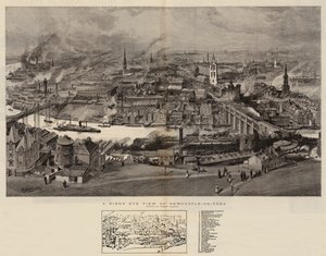 Newcastle-on-Tyne madártávlatából