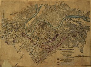 Chattanooga A Gens. Grant és Braxton Bragg között, 1863. november 24-5. között. LOC gvhs01.vhs00275