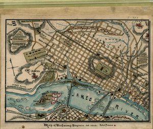 Richmond, Virginia térképe...1863. LOC gvhs01.vhs00051 alkotó: Robert Knox Sneden