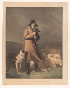 Pásztor kutyájával és juhaival Egy öreg pásztor a viharban (cím a tárgyon) alkotó: Robert Mitchell Meadows