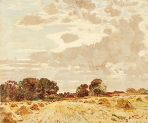 Harvest At the Knowes, East Linton (olaj, vászon) alkotó: Robert Noble
