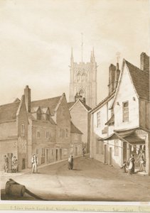 Wolverhampton – Szent Péter-templom: szépia rajz, 1838
