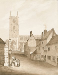 Wolverhampton – Szent Péter-templom: szépia rajz, 1838