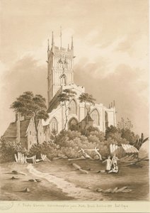 Wolverhampton – Szent Péter-templom: szépia rajz, 1838