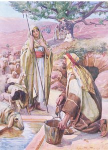 Rachel a kútnál, a Thomas Nelson által kiadott Biblia Képeskönyvből, 1950 körül