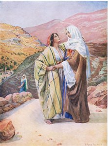 Ruth és Naomi, a Thomas Nelson által kiadott Biblia Képeskönyvből, 1950 körül
