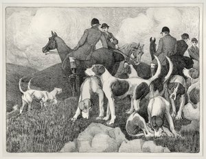 Vadászjelenet (litho) alkotó: Robert Polhill Bevan