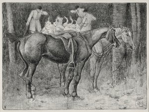 Vadászjelenet (litho) alkotó: Robert Polhill Bevan
