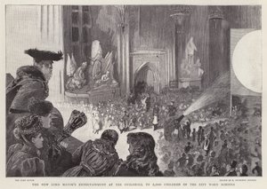 Az új Lord Mayor szórakoztatása a Guildhallban a londoni City egyházközségi iskolák 2000 gyerekének alkotó: Robert Ponsonby (after) Staples