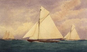 A "Niagara" versenyjacht Solentben, Hurst Point túloldalán