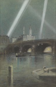Háborús keresőlámpák a London Bridge felett alkotó: Robert Randoll