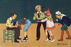 A meleg kéz. Gravírozás „”-be Mit játszunk? E. Weber „” Robert Salles (1871-1929) akvarell rajzaival. Librairie Garnier Freres, Párizs