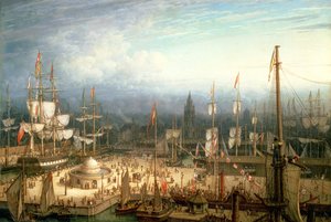 Négyárbocos Clipper Hajó Liverpool kikötőjében, 1810 körül