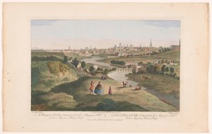 Kilátás Dublin városára a Phoenix Parkból nézve Dublin városának kilátása a Magazine Hillről a Őfelségei Phoenix Parkban (cím az objektumon)