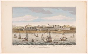 Kilátás a Madras-i Szent György-erődre Szent György-erőd a Coromandel-parton. Az angliai East India Company tagja (cím a tárgyon) A VOC települései (sorozat címe) alkotó: Robert Sayer