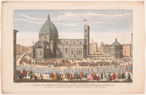 Kilátás a firenzei dómra a Corpus Christi körmenettel Kilátás a firenzei székesegyházra és a Sereg nagy körmenetére (cím a tárgyon) Florence (sorozat címe)