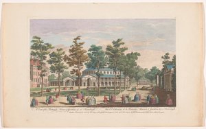 Kilátás a Rotundára a londoni Ranelagh Gardensben Kilátás a Rotundo-ra, a házra és a kertekre stb. Ranelaghnál (cím az objektumon) Ranelagh Gardens és Vauxhall Gardens (sorozat címe) alkotó: Robert Sayer