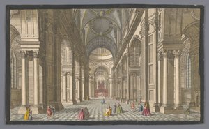 Kilátás a londoni Szent Pál-székesegyház belsejére A londoni St. Pauls belső képe (cím a tárgyon) London (sorozat címe) alkotó: Robert Sayer