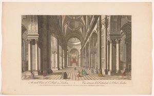 Kilátás a londoni Szent Pál-székesegyház belsejére A londoni St. Pauls belső képe (cím a tárgyon) London (sorozat címe) alkotó: Robert Sayer