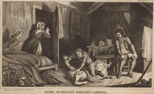 Burke meggyilkolja Margery Campbellt (metszet)