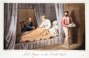 Lord Byron a halálos ágyán, kocsmában. 1825.