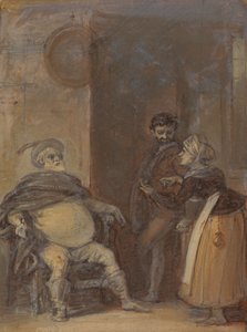 Falstaff Mistress Quicklyvel és Bardolph-al