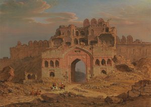 A Purana Qila főbejáratán belül, Delhiben