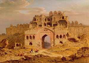 A Purana Qila főbejáratán belül, Delhiben