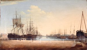 A Kingston upon Hull-i új dokk nyugati nézete (olaj, vászon)