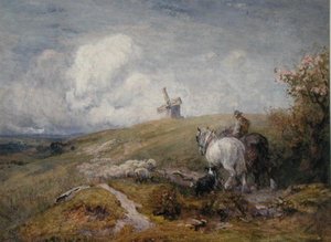 Juhhajtás a South Downs-on (akvarell, papír)