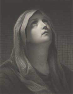 A Szűz feje jobbra nézve, Reni után, 1869. alkotó: Robert Trossin