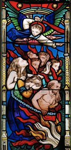 Az utolsó ítélet, részlet, Ye Damned, 1863 (festett üveg)
