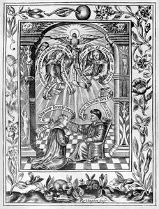 Thomas Norton bemutatja Ordinallját IV. Edwardnak a Theatrum Chemicum Britannicumból, 1652