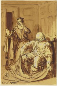 Falstaff und Frau Ford (Szene aus Die lustigen Weiber von Windsor, 4.2) alkotó: Robert Walter Weir