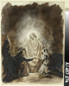 Krisztus megáld két térdelő személyt alkotó: Robert Wilhelm Ekman