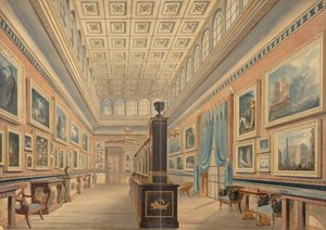 A Flamand Képtár, Thomas Hope kúria, Duchess Street, Portland Place, 1830-51. alkotó: Robert William Billings