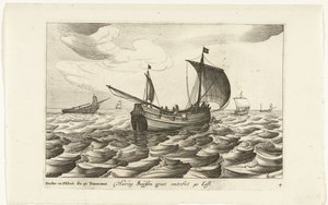 Haringbuizen Haring Buyssen groot about 40 Last / Buche ou Flibot de 40 Tonneaux (cím az objektumon) Hollandse scheepstypen, 1627 (sorozat címe) Különféle hajók Don ton se sert dans les Unies tartományok / Különféle holland hajók ikonjai, amelyek használat