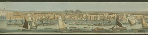 Panorámás kilátás a Temze folyóra a bermondseyi déli partról, Stepney-vel, 1823 (akvatinta)