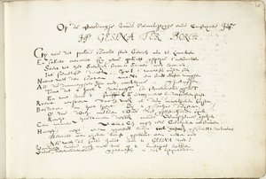 Vers Gesina ter Borch dicséretére (első rész) A híres Juffr ábrázolásáról./ Juffr. Gesina Ter Borch (cím a tárgyon) alkotó: Robertus Altius (signed by artist)