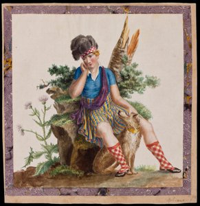 Egy Highlander, 1820 körül (wc papíron) alkotó: Robiano