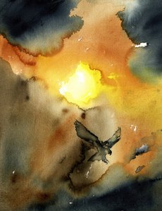 Sas a lenyugvó nap felett alkotó: RodMacIver