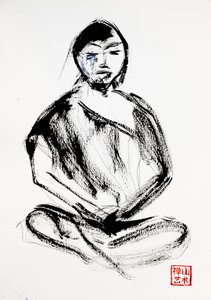 Meditáló zen szerzetes alkotó: RodMacIver